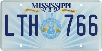 MS license plate LTH766