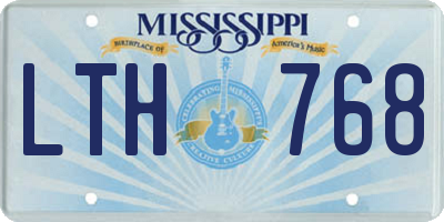 MS license plate LTH768