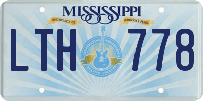 MS license plate LTH778