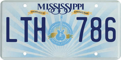 MS license plate LTH786