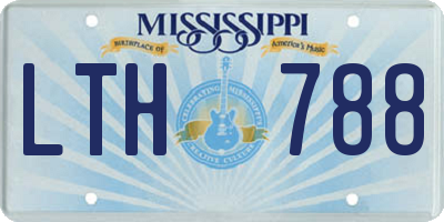 MS license plate LTH788