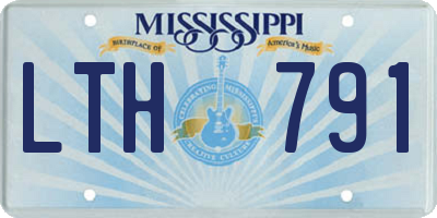 MS license plate LTH791