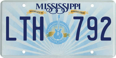 MS license plate LTH792