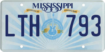 MS license plate LTH793