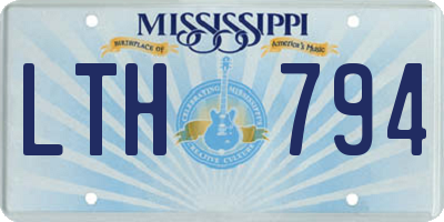MS license plate LTH794
