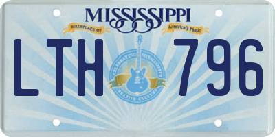 MS license plate LTH796