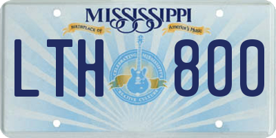 MS license plate LTH800