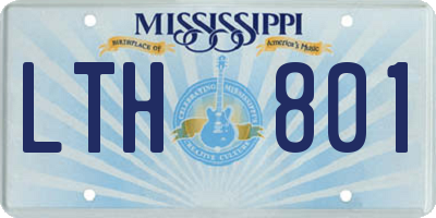 MS license plate LTH801