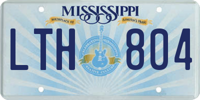 MS license plate LTH804