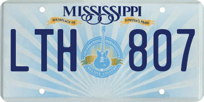 MS license plate LTH807