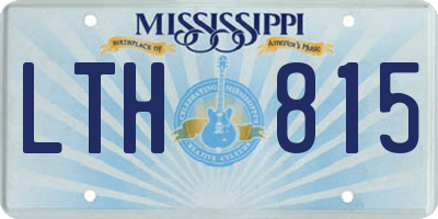 MS license plate LTH815