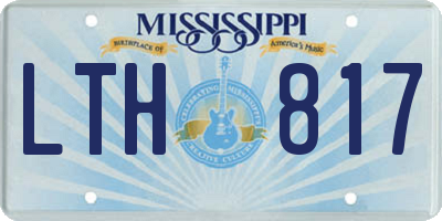 MS license plate LTH817