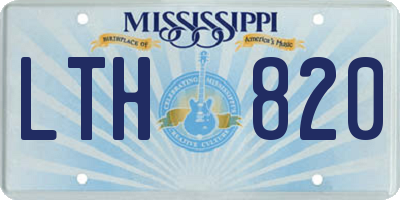 MS license plate LTH820