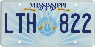 MS license plate LTH822