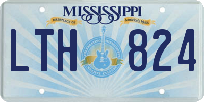 MS license plate LTH824