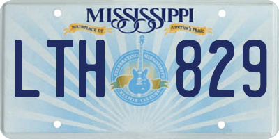 MS license plate LTH829