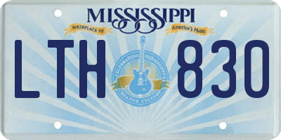 MS license plate LTH830