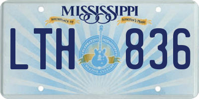 MS license plate LTH836