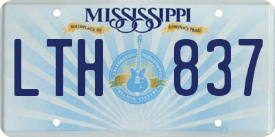 MS license plate LTH837