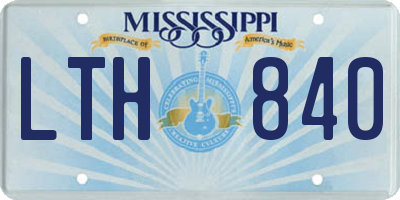 MS license plate LTH840