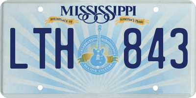 MS license plate LTH843