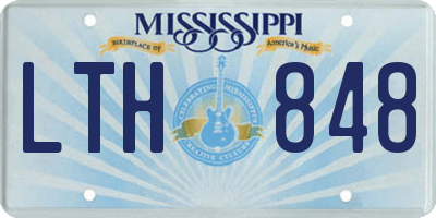 MS license plate LTH848