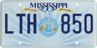 MS license plate LTH850