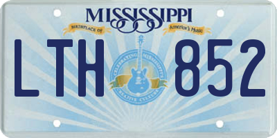 MS license plate LTH852