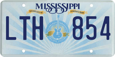 MS license plate LTH854