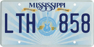 MS license plate LTH858