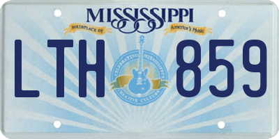 MS license plate LTH859