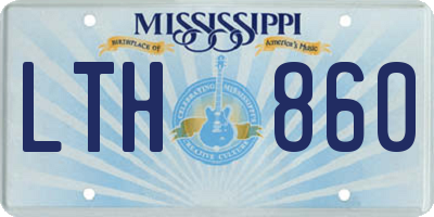 MS license plate LTH860