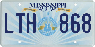 MS license plate LTH868