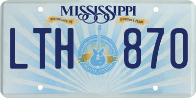 MS license plate LTH870