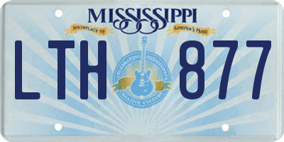 MS license plate LTH877