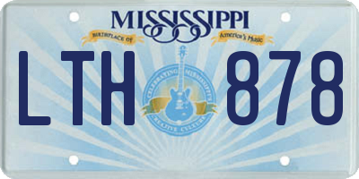 MS license plate LTH878