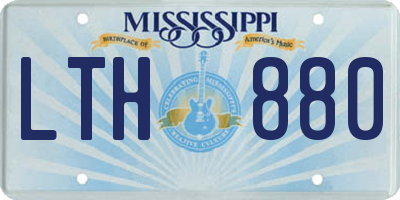 MS license plate LTH880