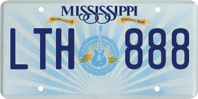 MS license plate LTH888