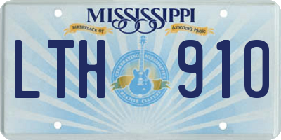MS license plate LTH910