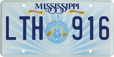 MS license plate LTH916