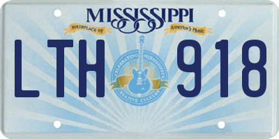 MS license plate LTH918