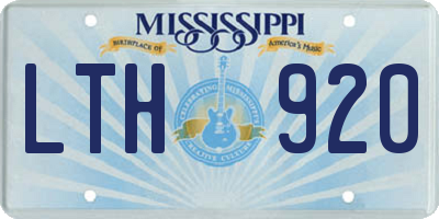 MS license plate LTH920