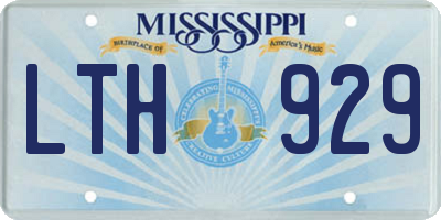 MS license plate LTH929