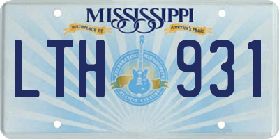 MS license plate LTH931