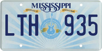 MS license plate LTH935