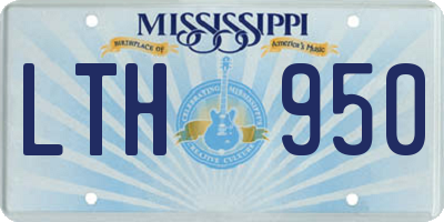 MS license plate LTH950