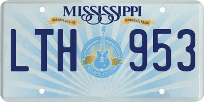 MS license plate LTH953