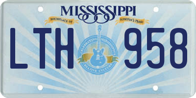 MS license plate LTH958