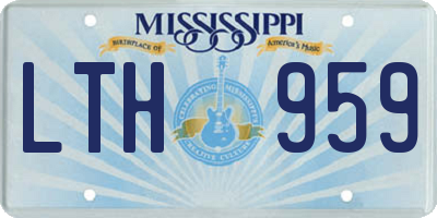 MS license plate LTH959