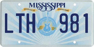 MS license plate LTH981